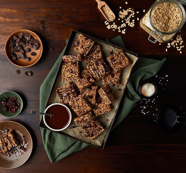 Delicious no-bake oatmeal cookie bars final recipe photography