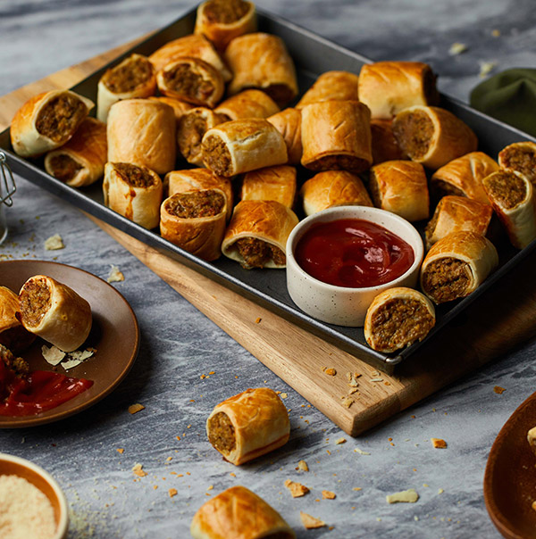 Delicious hidden vege sausage rolls final recipe photography