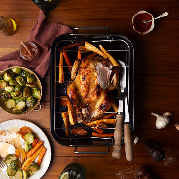 Garlic and honey butter roast chicken