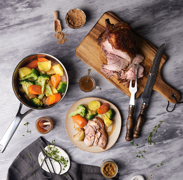 Thyme and honey glazed pork roast