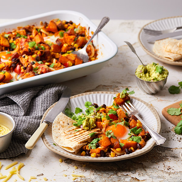 mexican inspired breakfast traybake