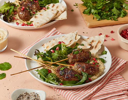 Moroccan spiced lamb koftas