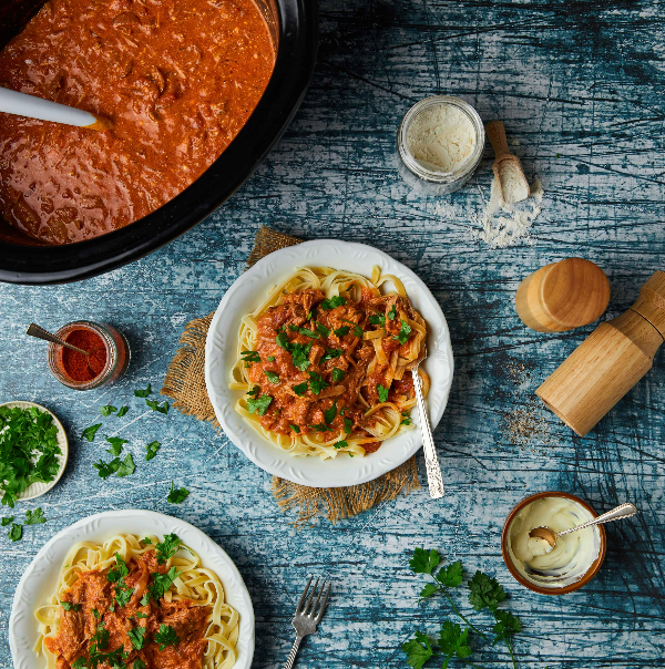 Slow cooker paprikash-inspired pork