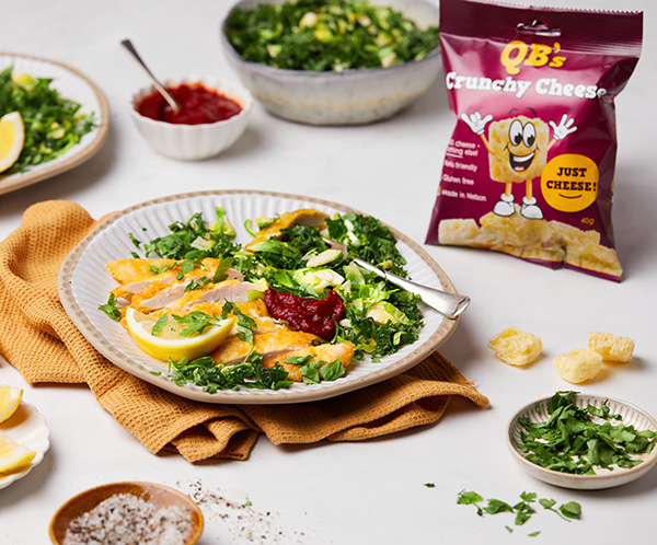 Crunchy cheese crumbed chicken