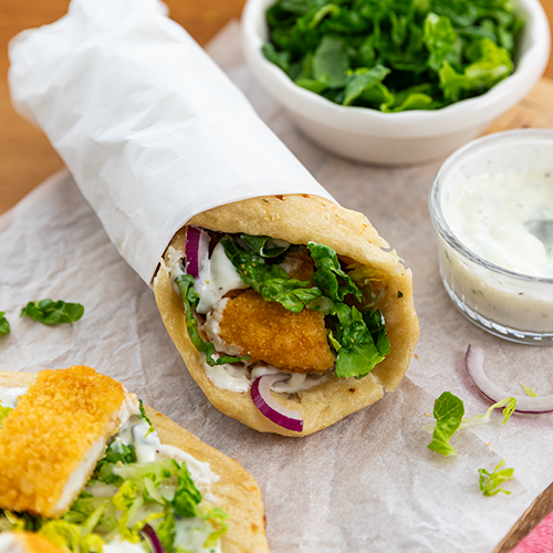Crispy chicken naan wraps