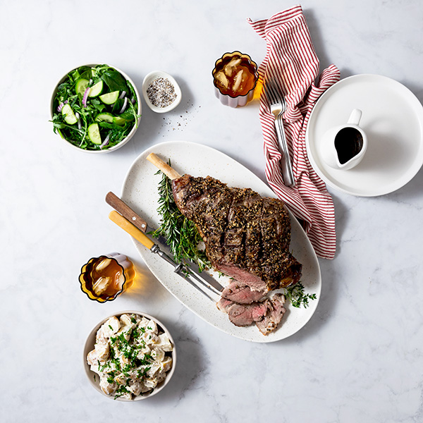 Roasted leg of lamb