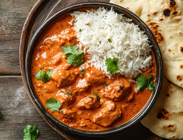 butter chicken with rice