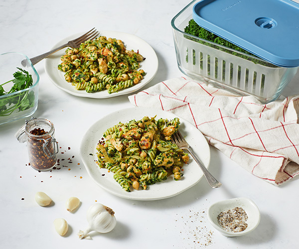 Chicken Kale Pesto Pasta