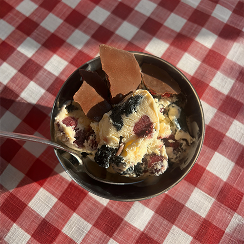 No-churn sesame choc cherry ice cream