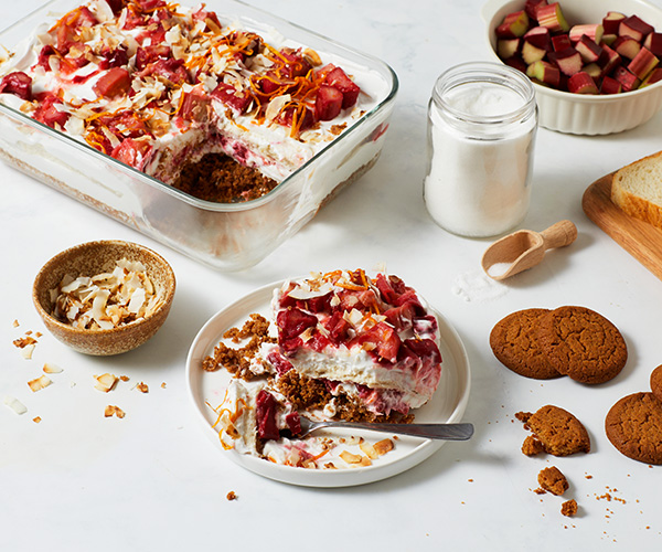 Rhubarb and Coconut Dessert Lasagne