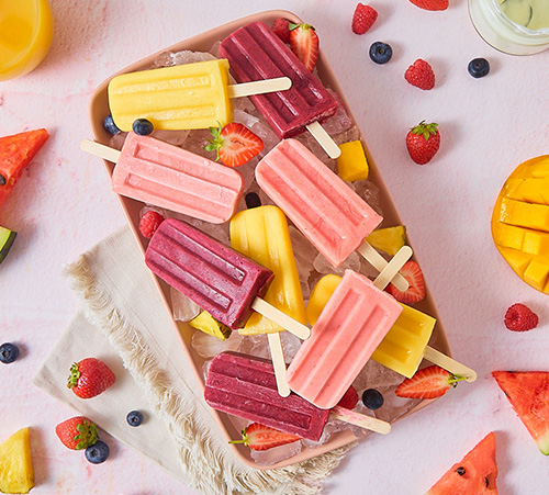 Summer fruits smoothie popsicles
