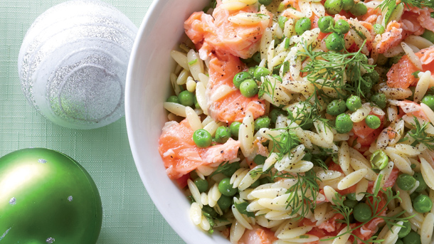 Summer Pea Risoni Salad With Salmon New World