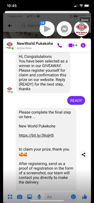 Facebook scam