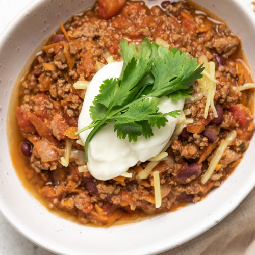 slow cooker beef chilli