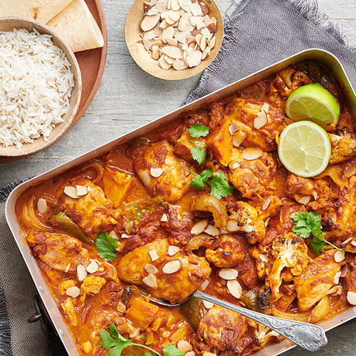 chicken tikka masala tray bake