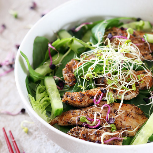 Vietnamese style noodle salad with Pepper chicken